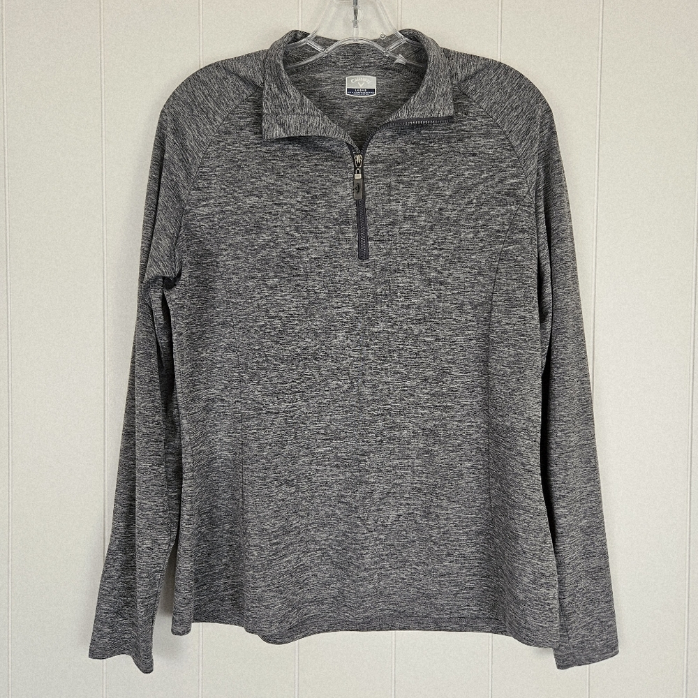Callaway Golf Pullover Gray Long Sleeve Womens L 1/4 Zip Lightweight Quick Dry